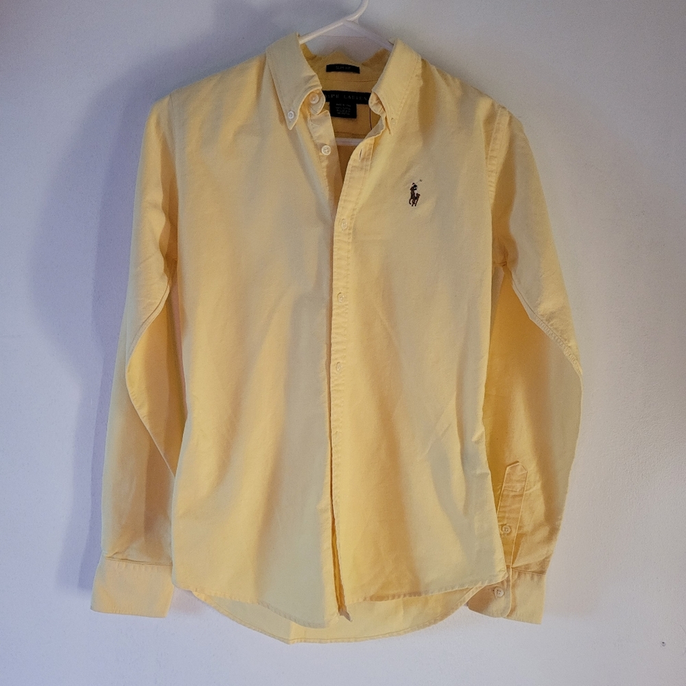 Polo Ralph lauren women's Slim fit long sleve bottom down shirt size xs.
